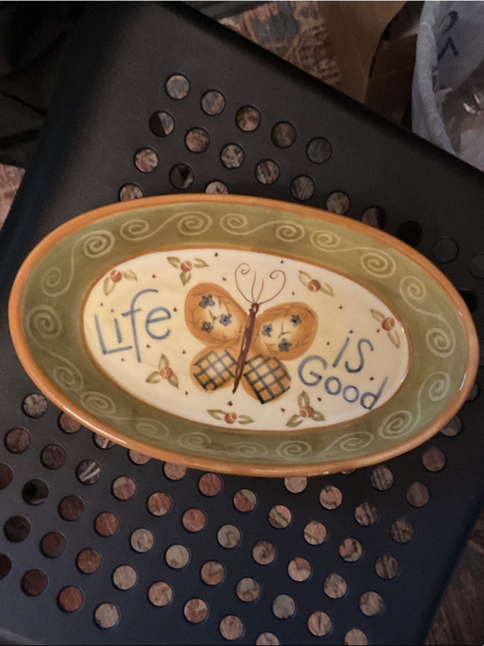 Earthenware by Lang ‘Life Is Good' Decorative Vintage Ceramic plate